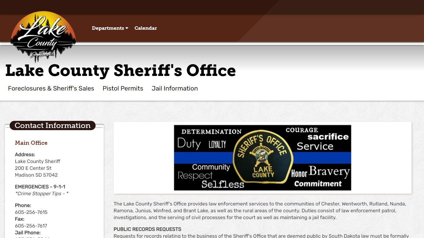 Lake County Sheriff's Office - South Dakota