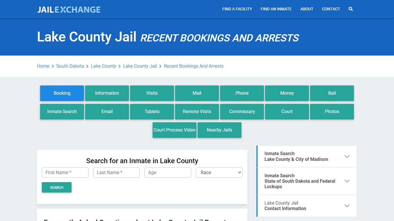 Lake County Jail Recent Bookings And Arrests - Jail Exchange