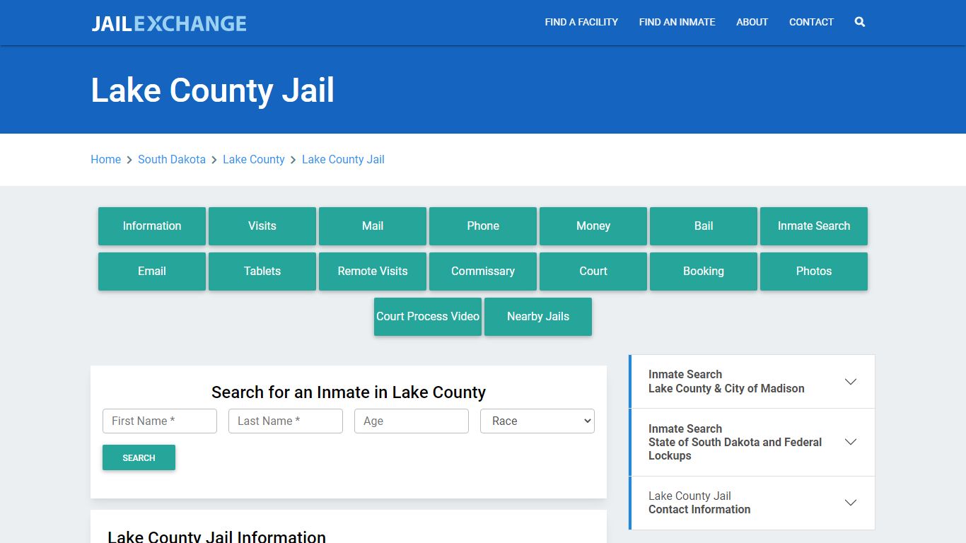 Lake County Jail Roster Lookup, SD, Inmate Search - Jail Exchange